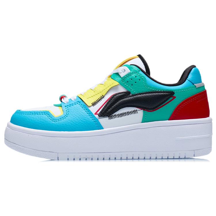 

Li Ning Tianji Leather Reflective Abrasion Resistant Breathable Low top Skateboard Shoes Women s White Blue Green AGCR468-5 35