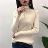 Pletené dámské svetry s poloviční výstřihem na zip, pulovry, podzimní a zimní, základní dámské svetry, štíhlé, pevné, pletené, pull Femme topy