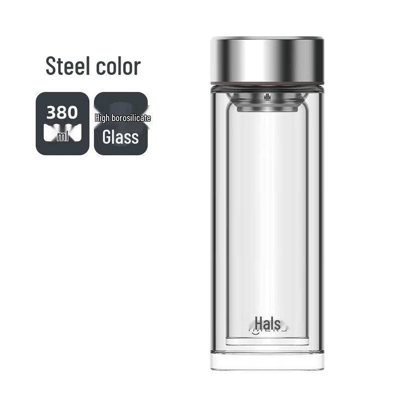 HAERS Double Wall Glass Tea Bottle