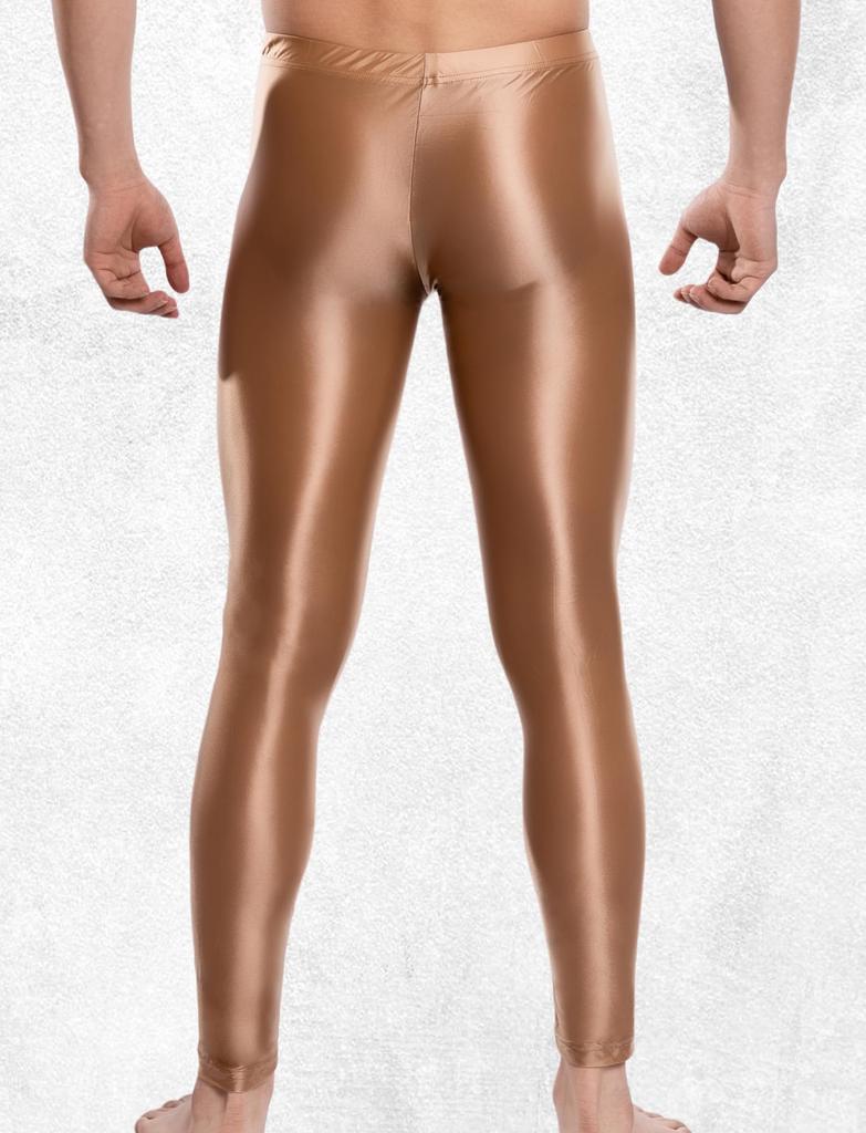 Maeau Lesklé Zkrácené Sexy Jóga Sportovní Velikost 2XL Pánské Legíny, Délka, Punčocháče, Punčochové kalhoty, Elastické, Průsvitné, Punčocháče, Spodní prádlo, Hnědé,