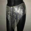 Drop Shipping Crystal Cami Belly Waist Chain Metallic Fringe Skirt Rhinestone Encrusted Dangle Belly Chain