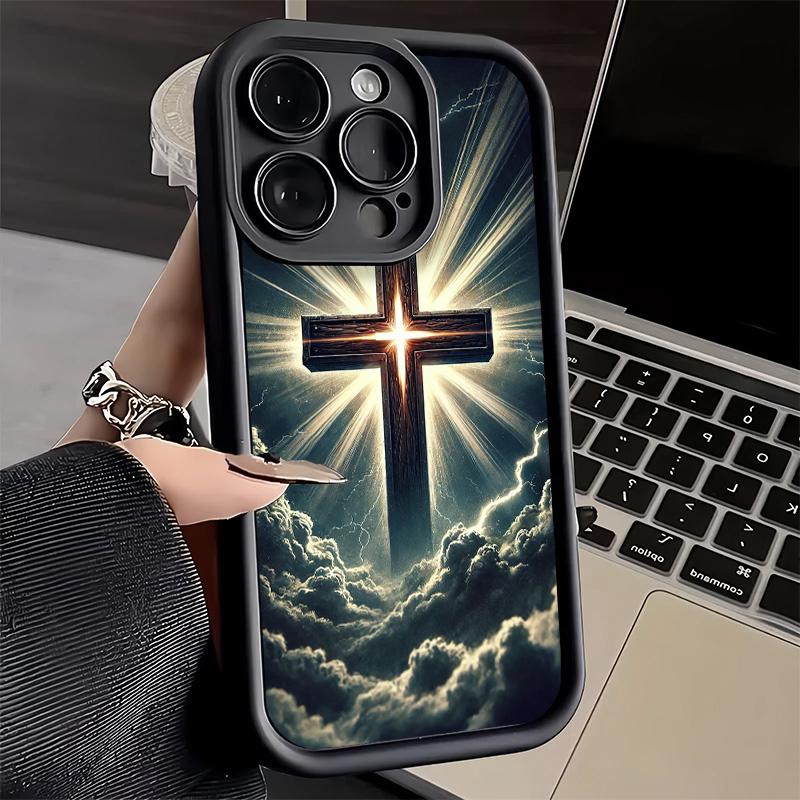 Phone Case for iPhone 17 Air 16E 15 16 Pro Max God Jesus Pray Cross Bible Cover 14 Plus 13 12 Mini Soft Shell Silicone Fundas