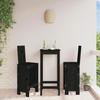 VidaXL Set of 2 Bar Stools, Pub Chair, Bistro Seat, Terrace Furniture Balcony Patio Garden Outdoor, Black 825356