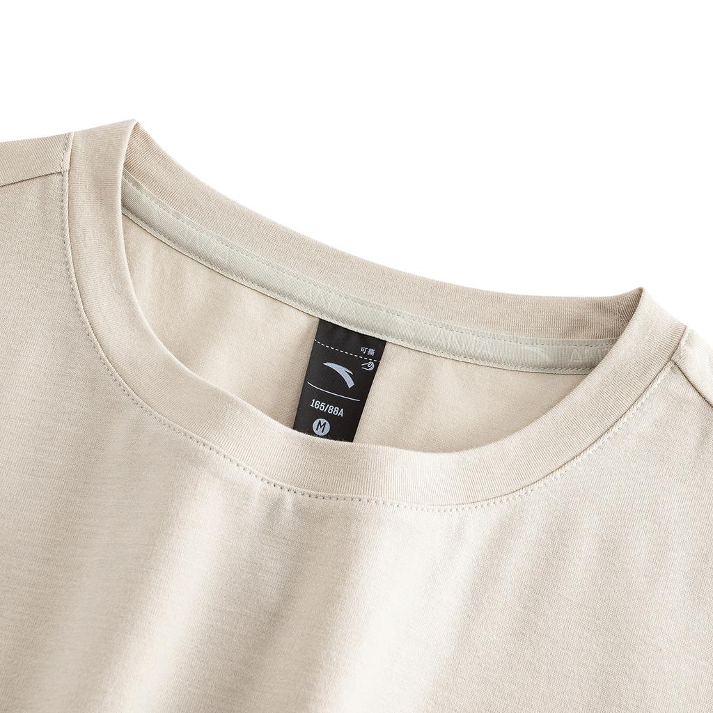 Anta Womens Short Sleeve Knitted T-Shirt Autumn 2026 Women tops Dune-Gray 962638101-4