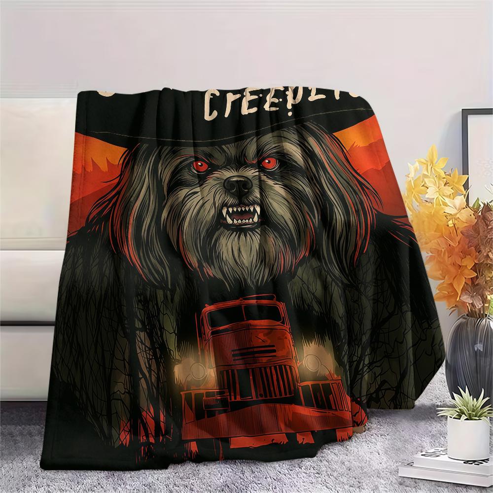 Dark and Terrifying Animals Print Flannel Blanket,High quality Comfortable for All Seasons,Home Decor,Warmth and Comfort,Perfect for Christmas Gifts