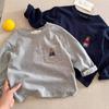 Boys Long Sleeve Striped Bear Print Base Layer Top for Autumn