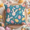 Happy Easter Bunny Pillowcase Peach Skin Colorful Egg Cushion Cover Spring Home Decor For Sofa Kids Room Throw Pillow Case 1 Pc