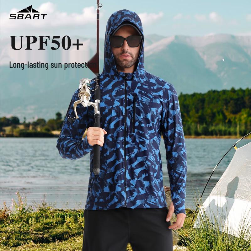 SBART Men s Hooded Lure Fishing Sun Protection Shirt 3XL