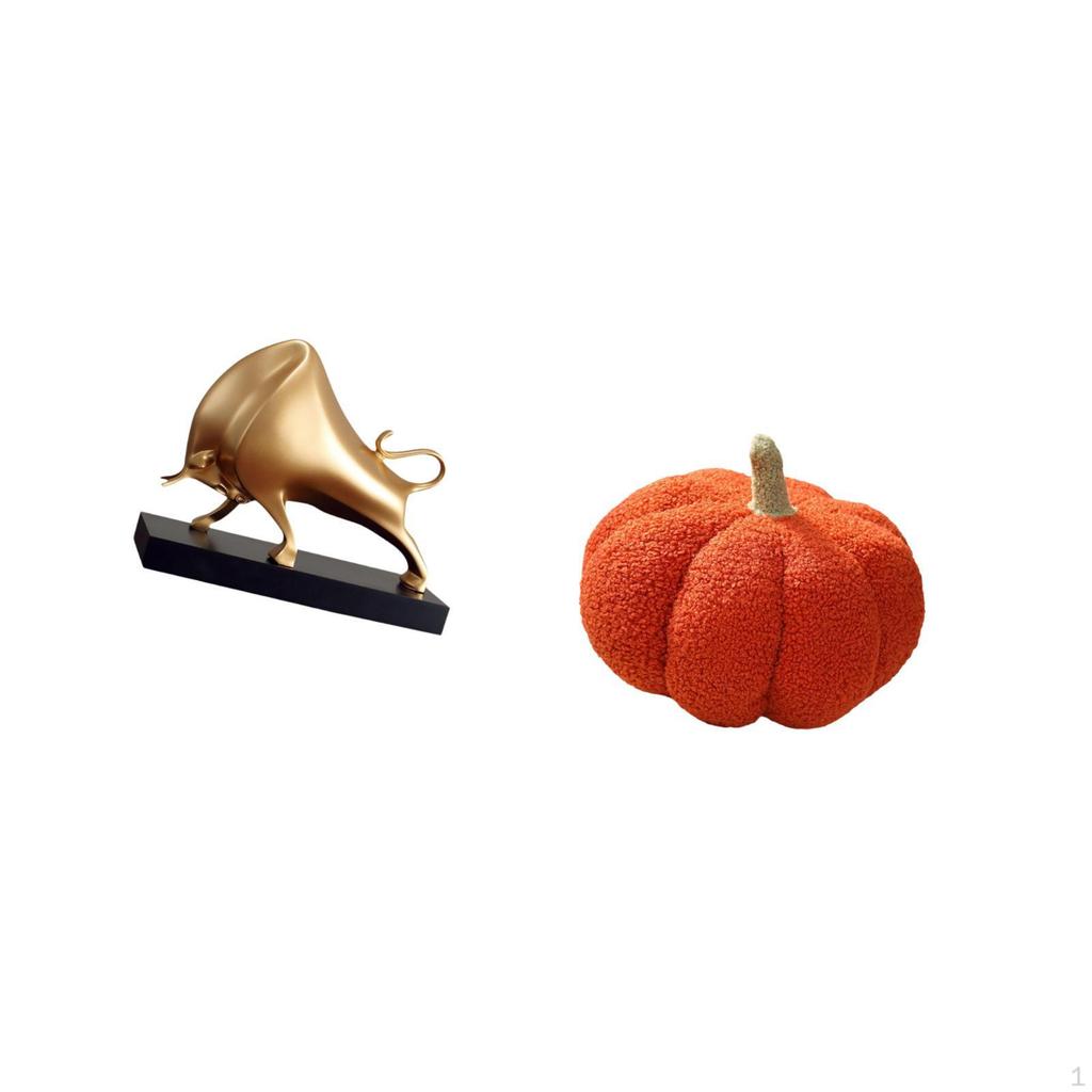 Abstract Ox Pumpkin Sculpture Decorative Tabletop Statue for Living Room Bedroom Sofa Bed Entrance