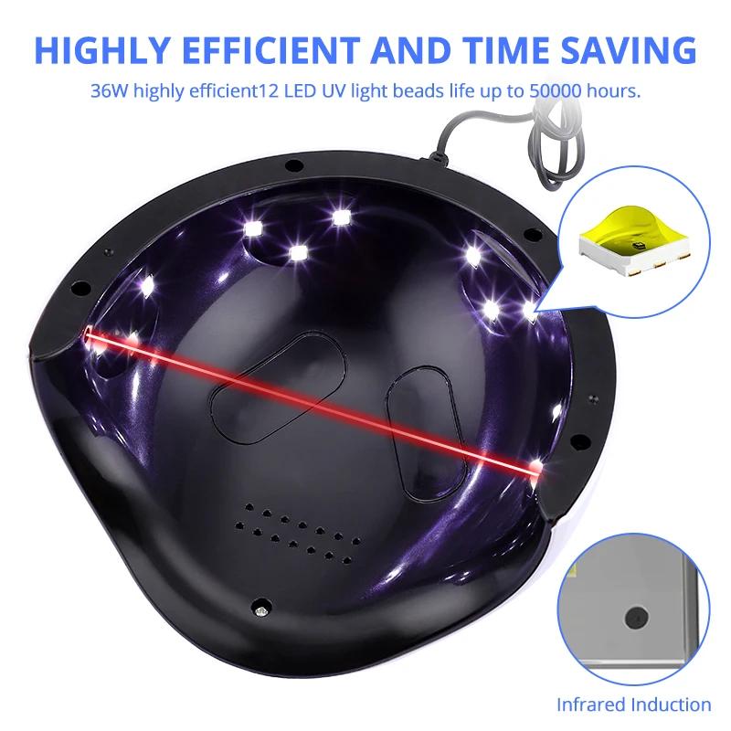 Mini-Nageltrockner, 24 W, 12 LEDs, UV-Lampe zum Aushärten aller Gel-Nagellacke mit Bewegungssensor, Maniküre-/Pediküre-/Nagelkunst-Werkzeug