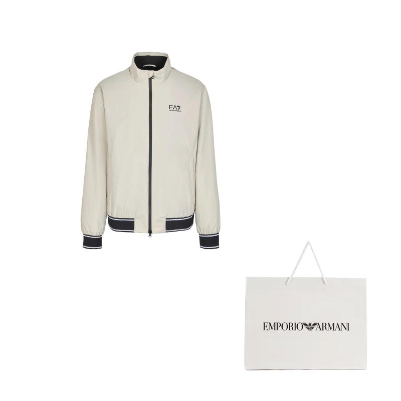 Emporio Armani FW23 EA7 Kollektion, Buchstabendruck Stehkragen Fleecegefüttert Reißverschlüsse Jacke Herren 6RPB07-PN27Z-1716