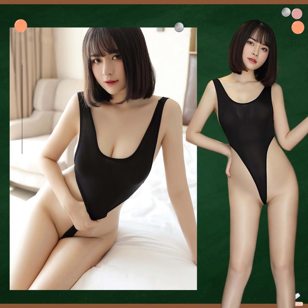 BeLoved High Leg Swimsuit School Swimsuit Uniform Costume High School Girl Junior High School JK School Style Leotard Swimsuit Babydoll Lingerie Cute