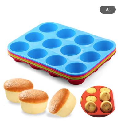 Moule Rond en Silicone 12 Cavités Mini Muffin DIY Cupcake Biscuits Fondant Moule à Pâtisserie Antiadhésif Pudding Gâteau Vapeur Outil de Pâtisserie