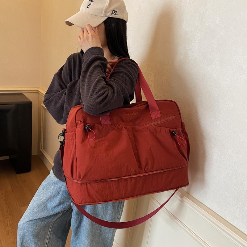 Unisex Gym Travel Duffle Bag with Separate Wet Dry Compartments - Large Capacity Casual Bag for Short Trips