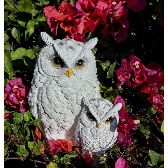 Kunstmatige decoratieve ornamenten voor buitenkorridors, patio's, tuinen en binnenplaatsen, creatieve en schattige uil-moeder-en-kind decoraties