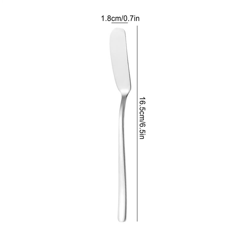 Jar Scraper Stainless Steel Butter Spatula Kitchen Tool Butter Scraper With Long Handle Cheese Curved Scraper Silverware For