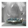 Wallpaper Modern White Gray Mural Simple 3d Geometric White Feather Wall Papers Living Room Bedroom Background Wall Mural