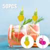 50 Pcs Paper Drinking Straw 3D Fruit Paper Straws Eco Friendly Recyclable Drinking Straw for Bars Decors Hawaiian Beach Party