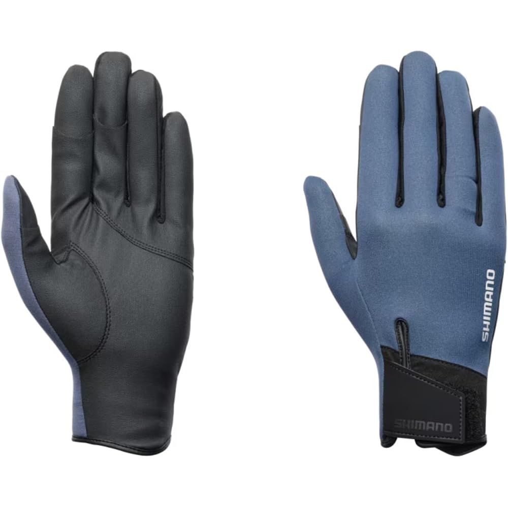 Shimano Titanium Alpha Gloves GL-052Y Blue Gray XL Size Lightweight Breathable Outdoor Gear