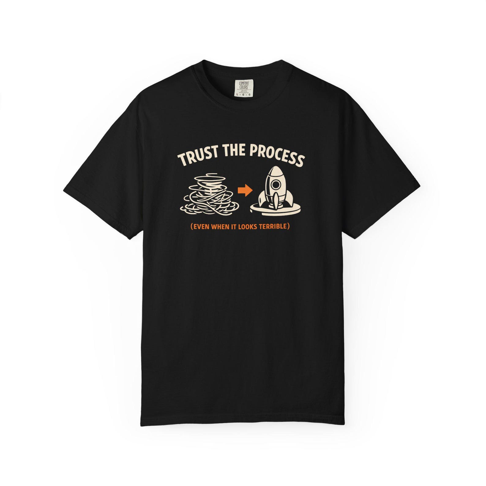 Trust the Process T-Shirt: Messy to Finished Motivation Tee 4XL