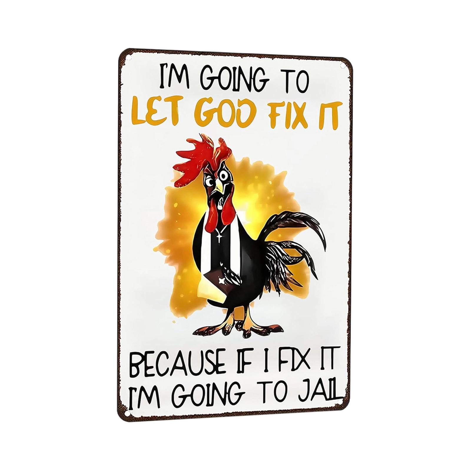 Vintage American Metal Tin Sign - Fun Chicken Coop Decor For Backyard Farm & Garden One Size