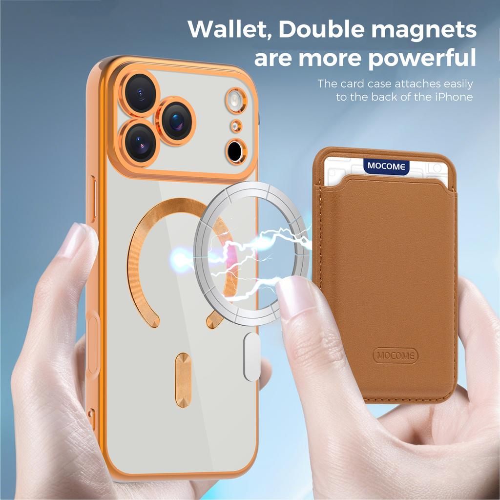 Magnetic Leather Transparent Flip Wallet Case For iPhone 17Air/16 pro Max 15 14/13/12/11 with Card Holder Bumper Bag Built-in Stand