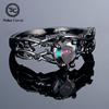 Luxury Colorful Quartz Crystal Ring Women's Fashion Gun Black Cubic Zircon Finger Rings Classic Jewelry Comes with Packaging Box