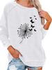 Female Spring/Fall Sweatshirt Fashion Print Top Women's Oversized Pullover Sweatshirt Versatile Top