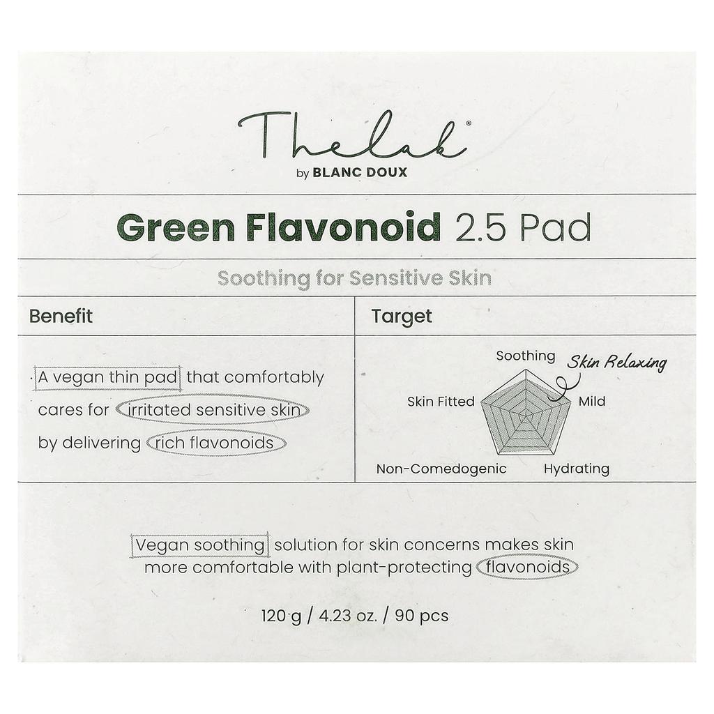 The Lab by BLANC DOUX, Green Flavonoid 2.5 Pads, 90 Sheets, 120g (4.23oz)