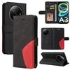 For Xiaomi Redmi A3/Poco C61 4G Leather Case Wallet Stand Color Splicing Phone Cover