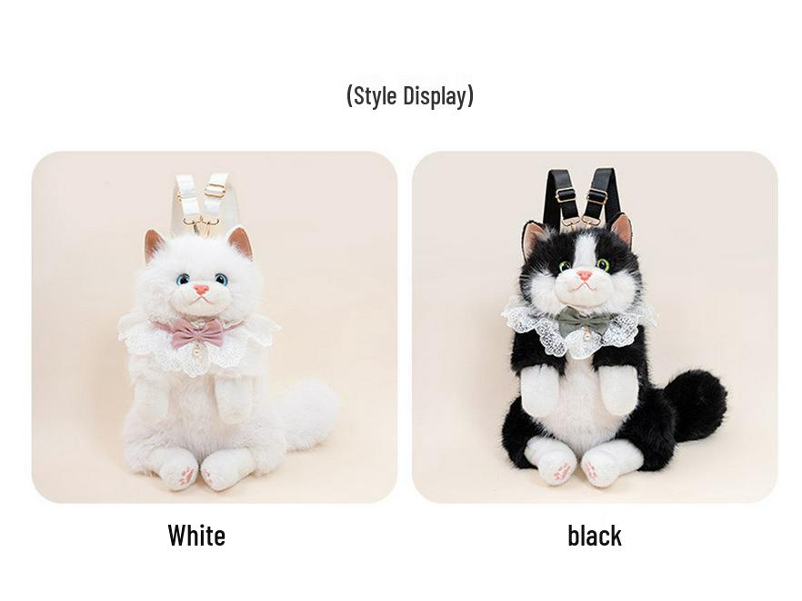 Cat Plush Backpack & Kitten Doll - Stuffed Toy Gift for Kids