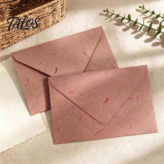Handmade Paper Envelopes with Real Petals 10PCS Petal Art Envelopes, Floral Texture Design, Thick Western Style for DIY Crafts Stationery, Macaron