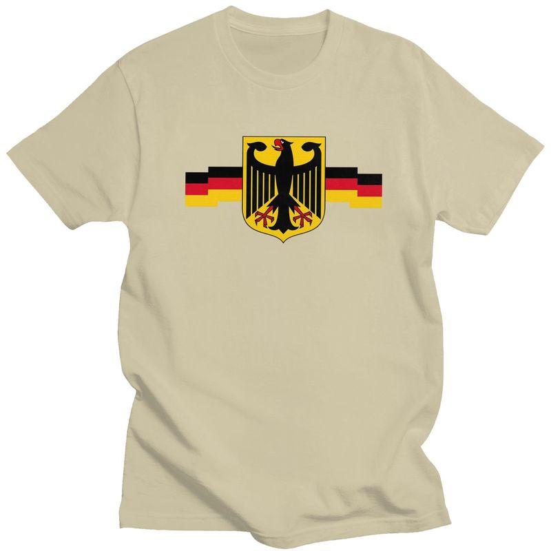 Custom German Eagle On Shield T Shirts for Men Pure Cotton Tee Tops Germany Flag Tshirt Casual Tshirt Clothing