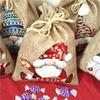 12pcs Small Burlap Bags With Drawstring Gnome Drawstring Home Decor Christmas Snack Bags for Halloween Thanksgiving Home
