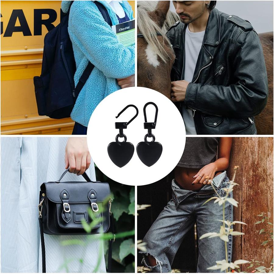 Mehrfarbiger Herz-Reißverschlussanhänger Ersatz Metall-Reißverschluss Rucksack-Reißverschluss Reparateur Für Mäntel Jacken Hosen Gepäck, Verschlüsse, Einnähen