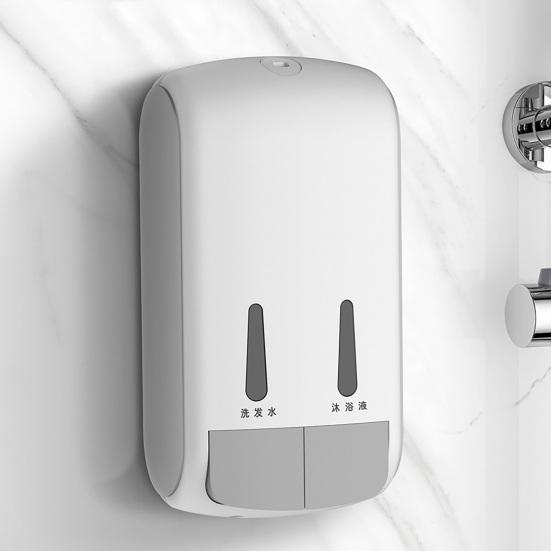 Soap Dispenser 400ml*2 Dual Compartment Large Capacity Inner Liner Easy Refill Visual Design Soap Dispenser