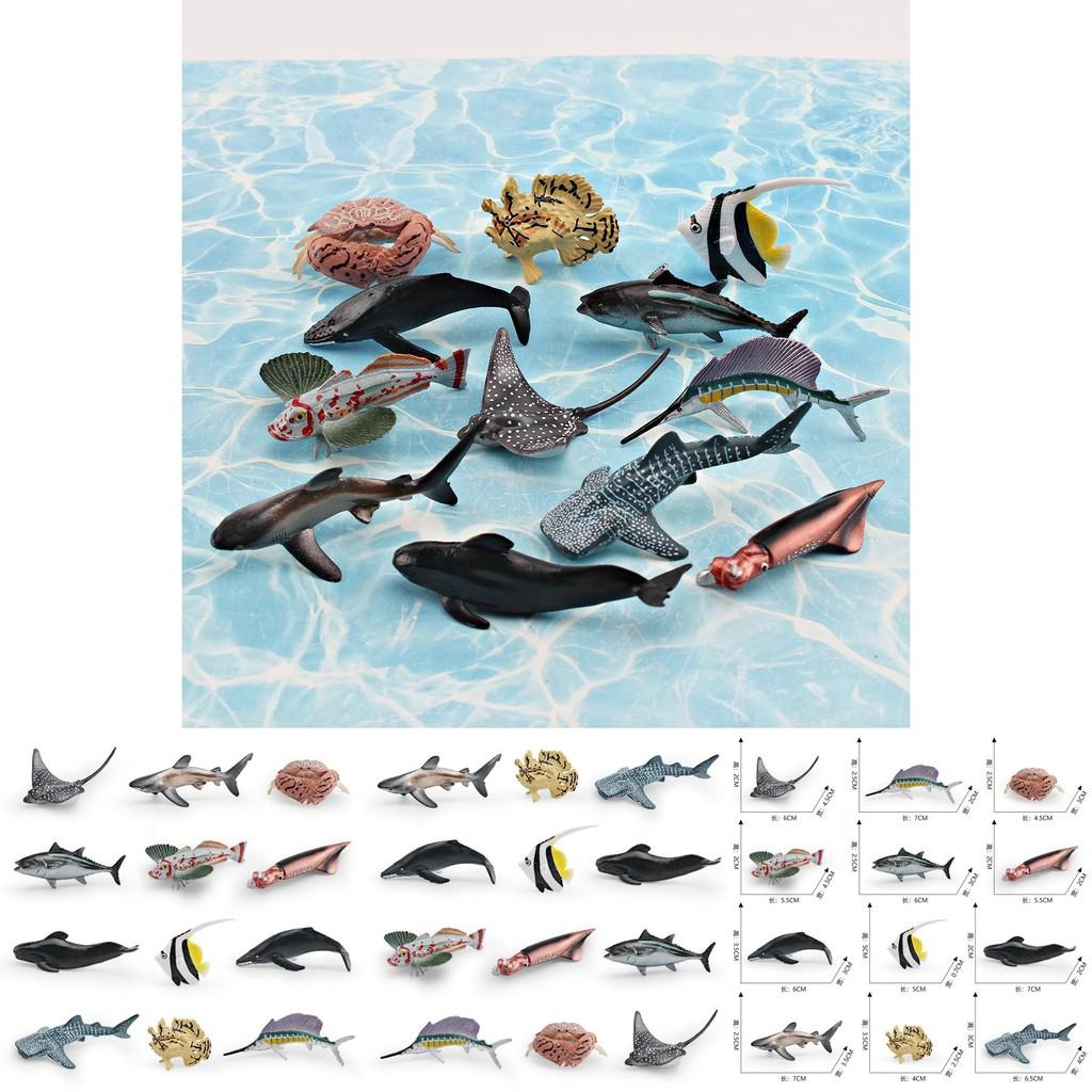 Set di Ornamenti da Tavolo Modelli di Razza di Profondità Simulati, Granchio, Calamaro, Orca, Squalo per Decorazione Stanza dei Giochi Educativa per Bambini