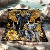 1pc Elephant with Intricate Patterns Flannel Throw Blanket - Lightweight Soft Warm All-Season Digital Print for Sofa, Camping, B