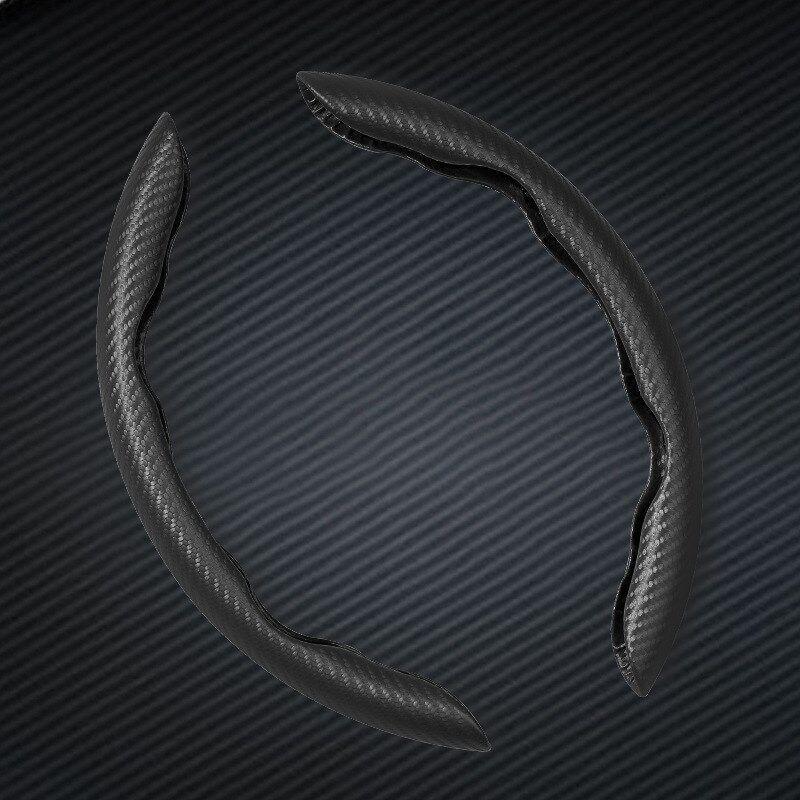 Car Steering Wheel Cover Carbon Fiber Pattern Ultra-Thin Non-Slip Four-Season Universal Handle Cover D-Type Sweat-Absorbent Interior Car Accessories