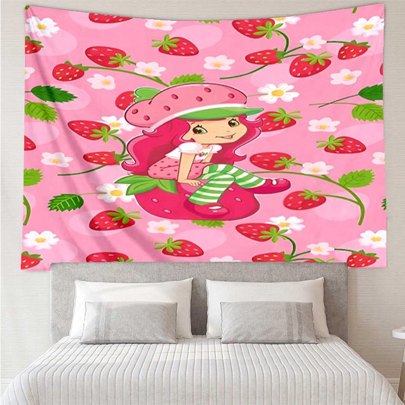 Straw-berry Sweet Moment Quick-Dry Tapestry Hanging for Bedroom,Livingroom, Playroom,Decor Art Room Wall Tapestry Holiday and Birthday Gifts