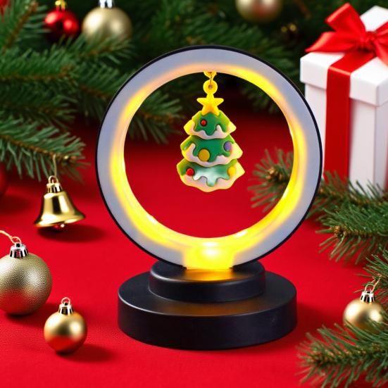 Christmas Night Light Decoration Hanging Santa Claus Xmas Tree Figurine LED Table Lamp Holiday Party Home Bedroom Desktop Decorative Light