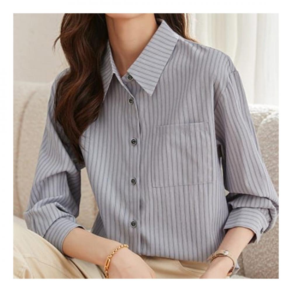 Navava Daily Stripe Long Sleeve Shirt Nb1807