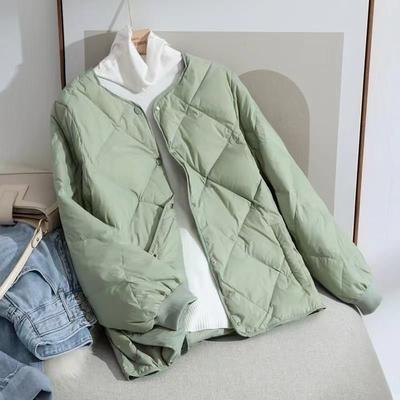 Spring Autumn Women's Lingge Short Cotton Jacket Coat Lady Warm Padded Outerwear