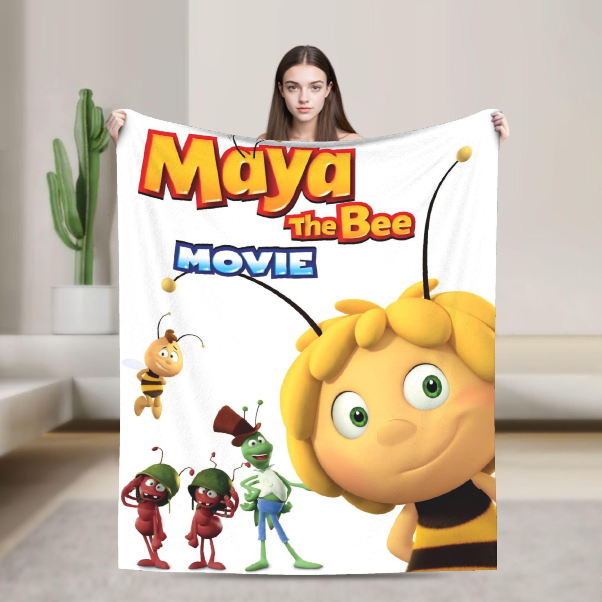 

Maya The Bee With Flowers Cartoon Blanket Ultra Soft Throw Blankets for Bed 50x60 Inches Multiple Sizes Throws And Blankets 150x200cm