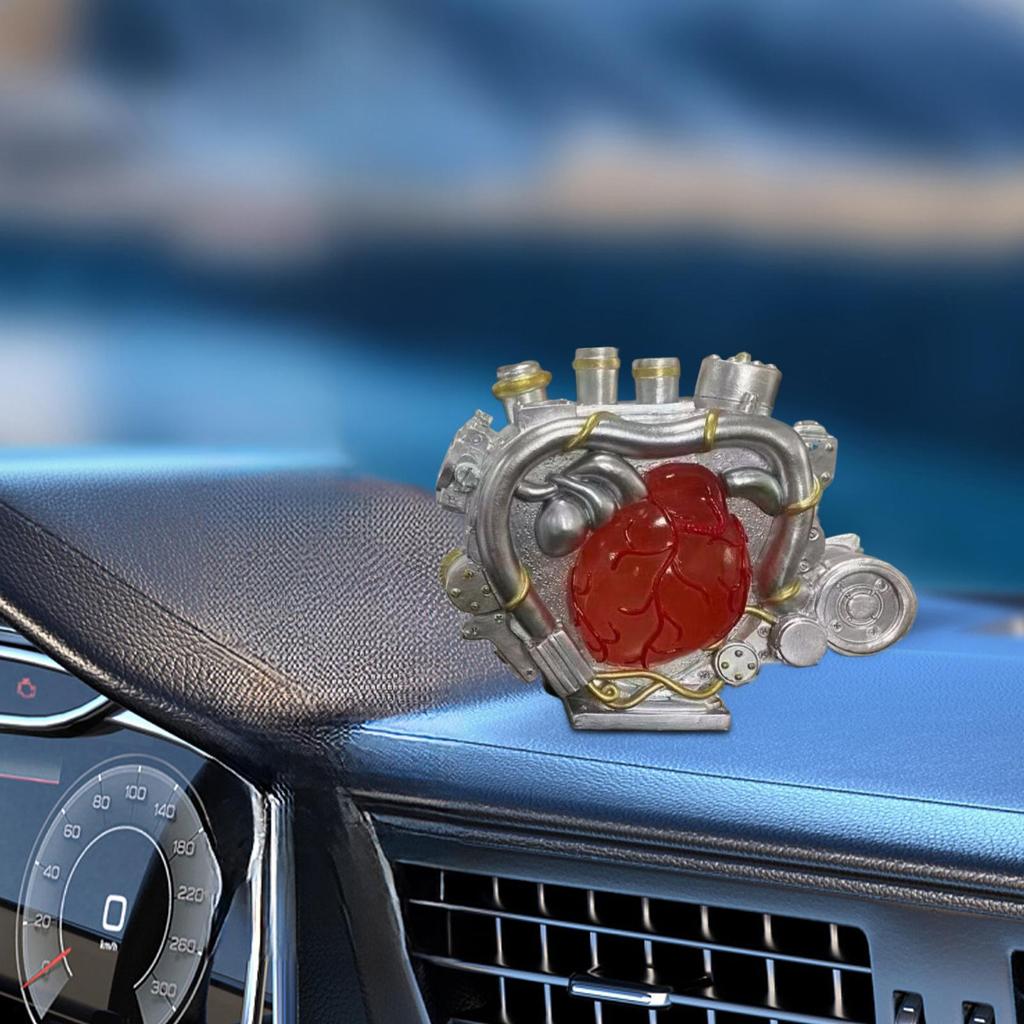 Statua Silnika Serce Silnika Dekoracja Stołowa Rzeźba z Żywicy Do Szafki TV Miejsce Pracy Gablota Sypialnia Dom Półka na Książki