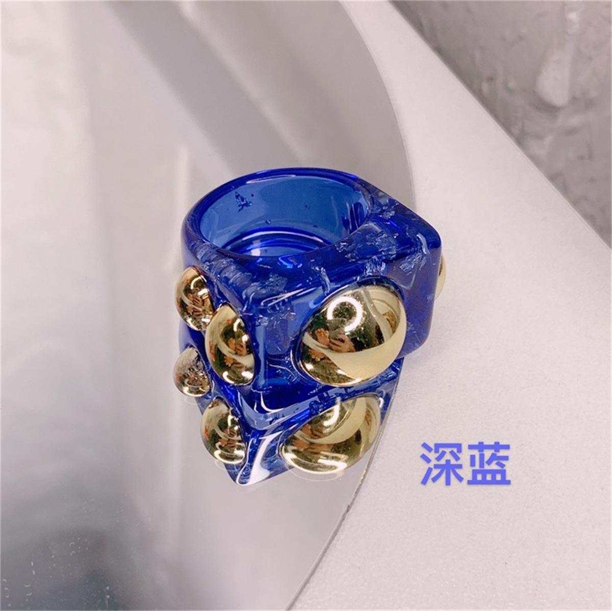 

Exaggerated Resin Ring For Woman Acrylic Metal Strips Are Red And Green Square Resin Color Ring Punk Jewelry Accessories Rings Size 7