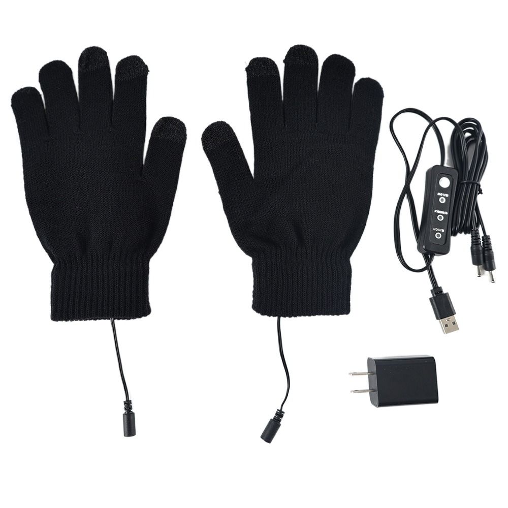 Washable USB Heated Gloves Warm Knitting Gloves Hot Winter Touchscreen Gloves  for Men Women
