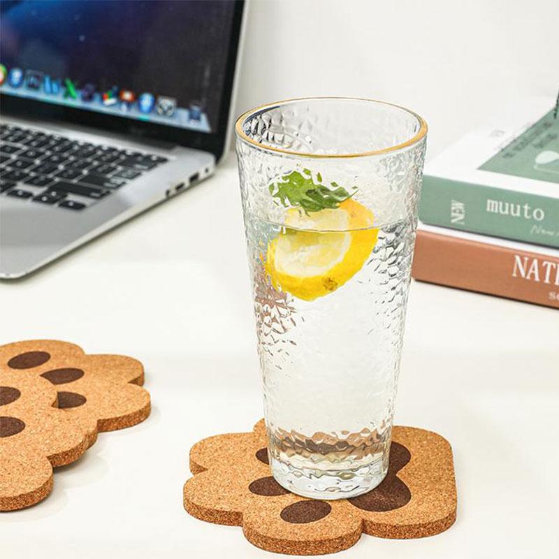 2pcs Cork Coaster Cute Cat Paw Heat Resistant Anti-Skid Tea Cup Milk Mug Coffee Cup Coaster Table Pads