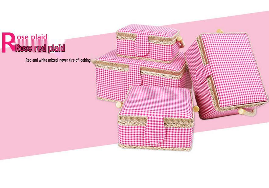 European Style Large Household Sewing Kit - Portable Fabric Storage Basket with DIY Supplies, Needle, and Thread.