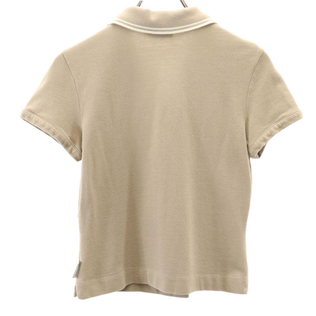 Moncler Short Sleeve Skipper Polo Shirt XS Beige Fawn Women Used